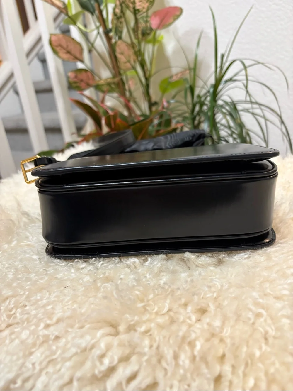 Celine Shiny Calfskin Teen Triomphe Black* Like New Condition